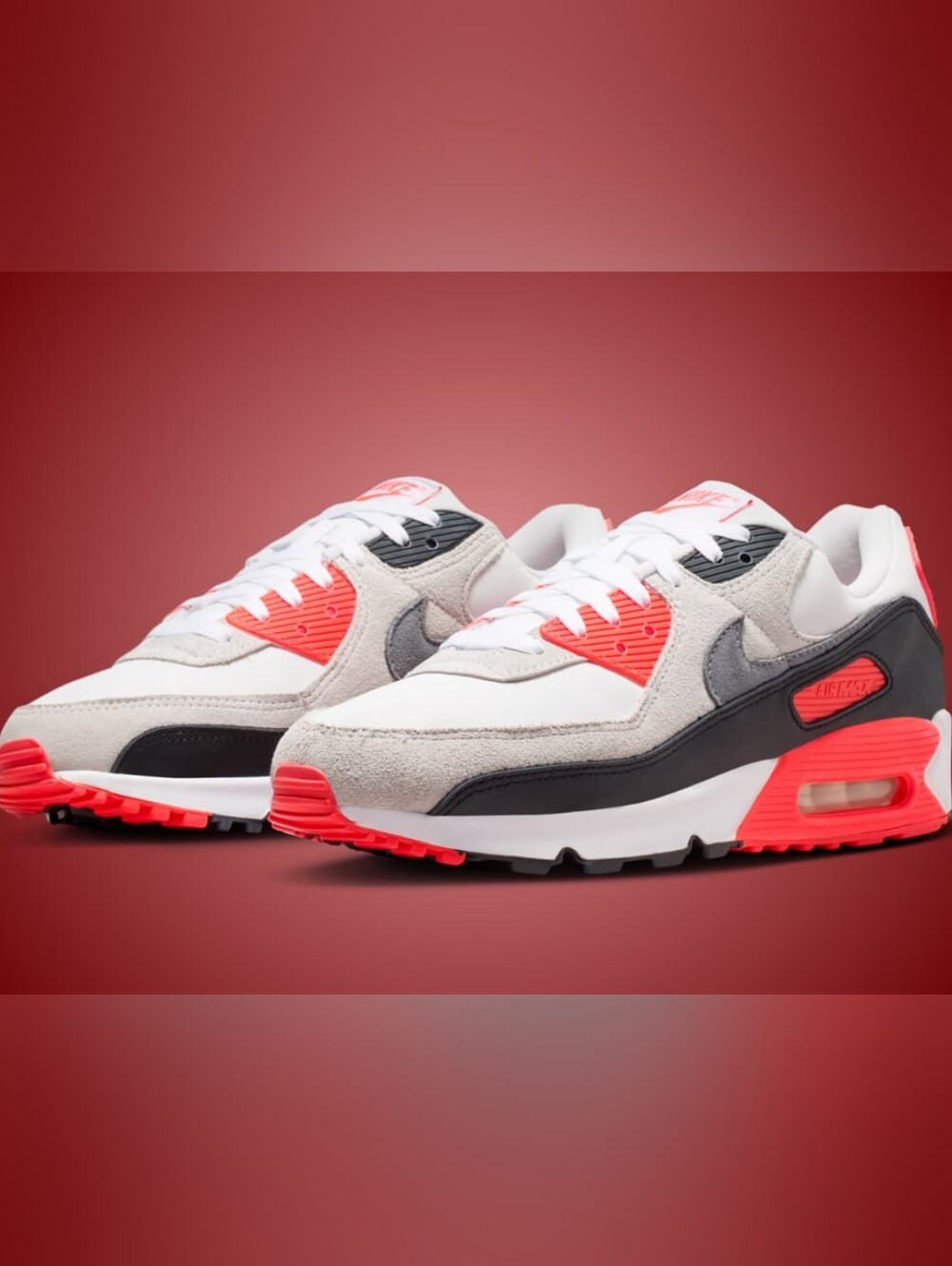 🧡🩶🖤Air Max 90 Infrared 3M (2026) Black Grey Coral Accents Mens Size 13 🧡🩶🖤